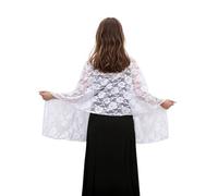 GKYQVE Châle Catholique Mantilla Broderie Lacets Châle Chapelle Messe Tête Voile pour Prière et Événement religieux Accessoire Liturgique Élégant, blanc, Taille unique