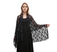 GKYQVE Châle Catholique Mantilla Broderie Lacets Châle Chapelle Messe Tête Voile pour Prière et Événement religieux Accessoire Liturgique Élégant, Noir , Taille unique