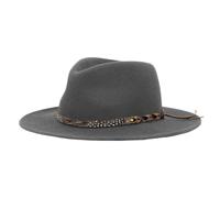 GKYQVE Chapeau à bords plats pour bal masqué, fête, gentleman en laine jazzy avec ceinture en polyuréthane pour adulte concert costume casquettes en laine coiffe festival de musique chapeau