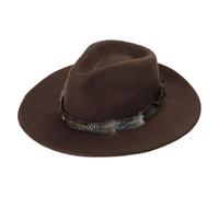 GKYQVE Chapeau à bords plats pour bal masqué, fête, gentleman en laine jazzy avec ceinture en polyuréthane pour adulte concert costume casquettes en laine coiffe festival de musique chapeau