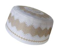 GKYQVE Chapeau culturel en coton doux et respirant brodé pour les voyages et les célébrations musulmans, jaune, M