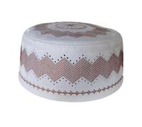 GKYQVE Chapeau culturel en coton doux et respirant brodé pour les voyages et les célébrations musulmans, marron, S