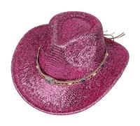 GKYQVE Chapeau de cowboy de vacances à paillettes pour rappeur Panama brillant pour club, carnaval, festival de musique, fête disco cool pour femme