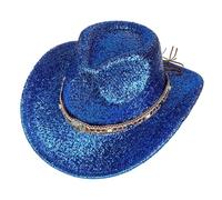 GKYQVE Chapeau de cowboy de vacances à paillettes pour rappeur Panama brillant pour club, carnaval, festival de musique, fête disco cool pour femme