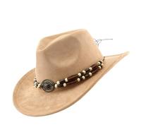 GKYQVE Chapeau haut-de-forme avec ceinture à perles pour adulte - Chapeau d'hiver et d'automne unisexe - Accessoire de jeu de rôle - Réglable