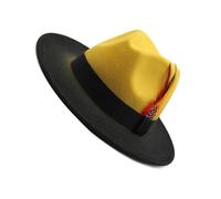 GKYQVE Chapeau melon de couleur ombrée pour festival de musique adulte hiver automne unisexe couvre-chef scène danse jazzy fête fournitures de festival de musique, jaune/noir, Taille unique