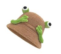GKYQVE Chapeau tendance pour jeunes activités de plein air, fête, costumade, grenouilles pour les amoureux des animaux, chapeau en peluche douce