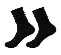 GKYQVE Chaussettes souples pour femme - Bottes empilées des années 80 et 90 - Chouchou tricoté - Pour l'hiver - Bas de genou - Pour femme - En tricot - En tricot - Tube côtelé - Chouchou, Noir
