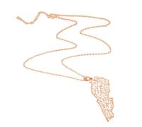 GKYQVE Collier réglable en métal ajouré avec pendentif carte du Liban - Accessoire confortable à porter - Accessoire élégant pour un ami à la mode, taille unique, Comme décrit, Comme décrit.