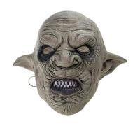 GKYQVE Costume d'Halloween cool gobelins avec boucles d'oreilles horreur complète pour la tête en latex fête Cosplay accessoires pour adultes visage effrayant purge latex LED