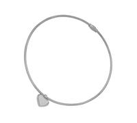 GKYQVE Élégant collier avec pendentif en forme de cœur/sphère - Chaîne ras du cou en os de serpent - Fait à la main - Accessoire pour tous les jours - Accessoires pour femme, silver, Comme décrit