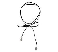 GKYQVE Élégant collier ras du cou avec pendentif nœud papillon en cuir souple - Chaîne polyvalente pour femme