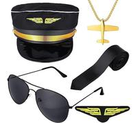 GKYQVE Ensemble d'accessoires de personnalité chapeaux artistiques pour jeunes vacances en plein air écran solaire pour fêtes costumées hôtesse de l'air