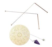 GKYQVE Ensemble d'outils de radiesthésie en cuivre avec pendules en cristal + tapis de divination pour la recherche de trésors
