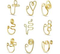 GKYQVE Faux anneaux de nez à clipser - Faux piercing pour lèvre et oreille - Sans anneau - Manchon de nez, taille unique, Comme décrit, Comme décrit.