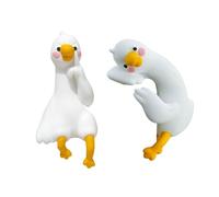 GKYQVE Figurines Miniatures d ' oies de Dessin animé, Ensemble d ' Ornements pour Moniteur d ' Ordinateur, Maison, Bureau, Voiture, Tableau de Bord, modèles d ' Animaux, 2 pièces