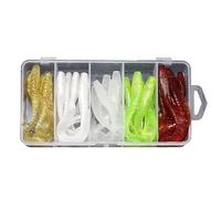 GKYQVE Leurre artificiel à queue flexible Mouvements de nage naturels Multiples pièces Toutes les conditions d'eau Ensemble Appât de pêche portable Sac de rangement