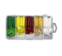 GKYQVE Leurre artificiel à queue flexible Mouvements de nage naturels Multiples pièces Toutes les conditions d'eau Ensemble Appât de pêche portable Sac de rangement