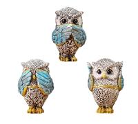 GKYQVE Lot de 3 sculptures de hibou en résine - Figurines uniques en forme d'animal - Ne pas voir parler - Décoration pour la maison et le bureau - Ornements de salon