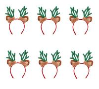 GKYQVE Lot de 6 jolis serre-têtes en forme de bois de renne en peluche sur le thème de Noël, accessoires pour cheveux pour festival, décoration de fête de Noël
