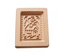 GKYQVE Moule à biscuits en bois rétro fabriqué à la main - Surface antiadhésive pour la cuisson et la création de desserts décoratifs - Moules en bois faciles à nettoyer