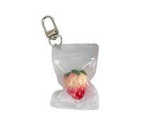 GKYQVE Pendentif en alliage de résine robuste en forme de fraise pour téléphone portable dans un sac transparent pour les amateurs de mode, taille unique, Comme décrit, Comme décrit.