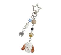 GKYQVE Porte-clés élégant en résine avec pendentif en forme de chien pour appareil photo et téléphone portable, accessoire de téléphone portable, breloque tendance pour étui d'écouteurs, Type C