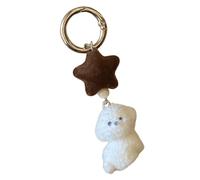 GKYQVE Porte-clés en forme d'étoile de chien en forme d'étoile - Cadeau idéal pour un ami, un membre de la famille et un amoureux - Accessoire décoratif, Caniche étoile marron, taille unique