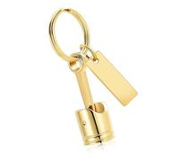 GKYQVE Porte-clés en métal à piston commémoratif pour animaux de compagnie Thème mécanique pour amoureux des animaux de compagnie Porte-clés funéraire personnalisable