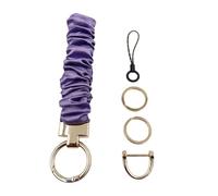 GKYQVE Porte-clés multifonction en alliage de zinc avec sangle de téléphone élégante en tissu pour un transport quotidien portable en alliage de zinc porte-clés breloque de téléphone, violet, taille
