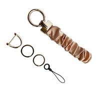 GKYQVE Porte-clés multifonction en alliage de zinc avec sangle de téléphone élégante en tissu pour un transport quotidien portable en alliage de zinc porte-clés breloque de téléphone, champagne