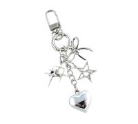 GKYQVE Porte-clés tour de culture française en métal avec pendentif en forme de cœur pour sac à main en alliage, D, taille unique