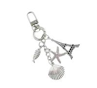 GKYQVE Porte-clés tour de culture française en métal avec pendentif en forme de cœur pour sac à main en alliage, F, taille unique