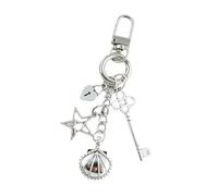 GKYQVE Porte-clés tour de culture française en métal avec pendentif en forme de cœur pour sac à main en alliage, E, taille unique