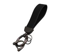 GKYQVE Porte-clés unisexe en cuir synthétique pour l'extérieur, porte-clés anti-perte, anneau de voiture, facile à utiliser, porte-clés anti-perte pour femme et homme, Noir , taille unique