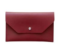 GKYQVE Portefeuille en cuir PU pour cartes de visite, grande capacité, pour budgétisation et facturation, 17 x 9,4 cm, organiseur de cartes en polyuréthane, rouge vin