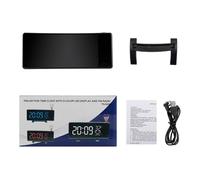 GKYQVE Réveil à projection pour chambre à coucher avec affichage LED coloré, fonction snooze et compteur de température, humidité, chargement USB, double alarme, fonction snooze