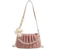 GKYQVE Sac à bandoulière en cuir PU pour femme avec chaîne de perles Sweet Messengers Mode épaule nuages pour femme quotidienne Épaule avec chaîne de perles Cloud Sac à bandoulière en cuir PU, b, One