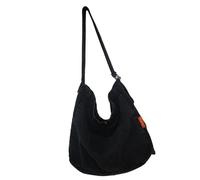 GKYQVE Sac à bandoulière en jean de grande capacité pour femme, sac à bandoulière léger et pratique pour voyage, shopping ou école, Noir , One Size