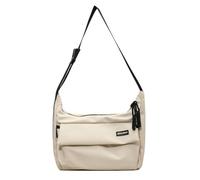 GKYQVE Sac à bandoulière tendance pour homme et femme - Bandoulière polyvalente avec sangle réglable pour l'école, le travail et les voyages - Bandoulière zippée, beige, One Size
