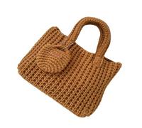 GKYQVE Sac à main en fil doux fait à la main, sac à main tricoté pratique, sac à main élégant avec poignée supérieure pour ajouter de la mode à n'importe quelle tenue, sac à main artisanal, a, One