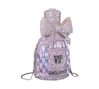 GKYQVE Sac de soirée en strass champagne étincelant sac à main cocktail sac à bandoulière tendance pour fêtes et événements de mariage élégante pochette femme, violet, One Size