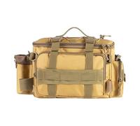 GKYQVE Sac de transport de matériel de pêche à poches multiples - Sac de transport portable en tissu Oxford imperméable à l'eau - Sac de pêche multi-poches, Ajouter du camoufla à la rhubarbe, Taille