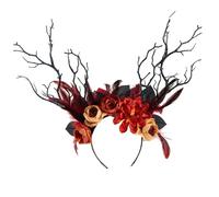 GKYQVE Serre-tête de diable pour carnaval sombre, fête d'Halloween, costume de branche de diable pour femme