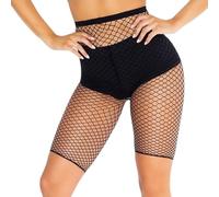 GKYQVE Short de motard en résille transparent en maille élastique taille haute pour cycliste, a, Taille unique