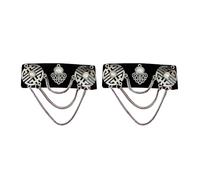 GKYQVE Vintage Inspire Mongolian Lint Hair Clip Decoration with Rhinestone and Tassels Accessory for Cultural Performance Mongolian Ethnic Hair Clip