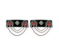 GKYQVE Vintage Inspire Mongolian Lint Hair Clip Decoration with Rhinestone and Tassels Accessory for Cultural Performance Mongolian Ethnic Hair Clip