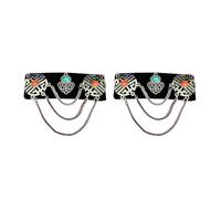 GKYQVE Vintage Inspire Mongolian Lint Hair Clip Decoration with Rhinestone and Tassels Accessory for Cultural Performance Mongolian Ethnic Hair Clip