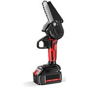 GKZJ Mini Tronçonneuse sans Fil, Scie électrique Portable à Une Main avec Batterie Rechargeable pour La Coupe du Bois, Les Branches D'arbres, L'élagage, La Cour, Le Jardin,25000mAh 1 Battery 2 Chain