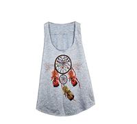 GL BOUTIK. Debardeur Femme Imprime Attrape REVES - Dreamcatcher Tattoo - Tatouage - Coupe Evasee